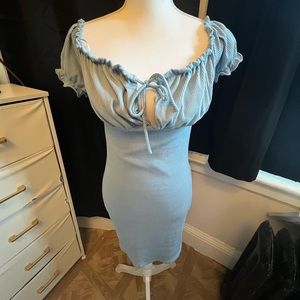 Rouched Baby Blue Dress